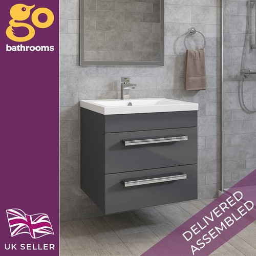 Small grey bathroom vanity - bathroom,