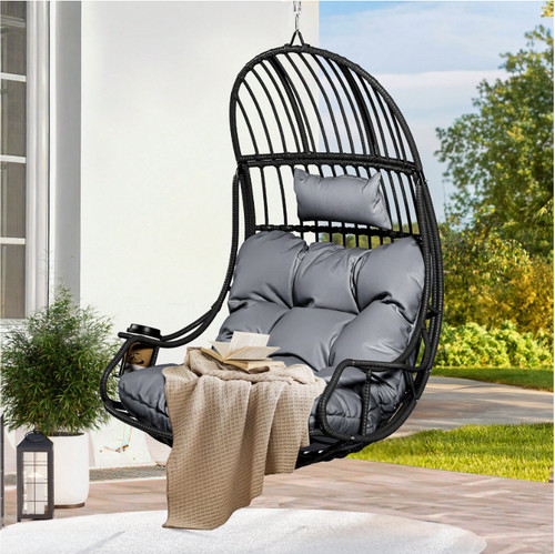 Hanging egg chair rattan - egg, chair,