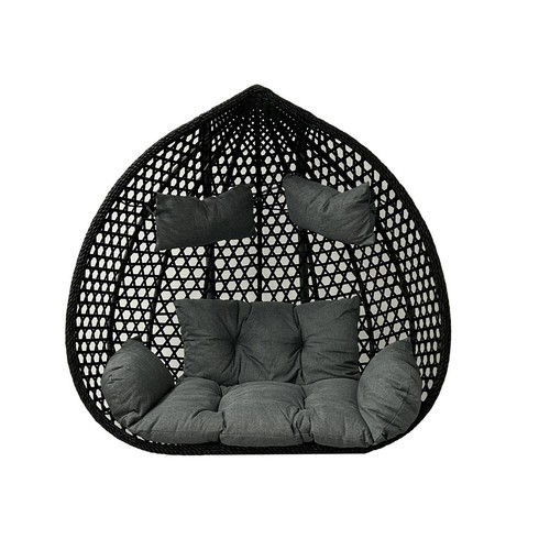 Double hanging egg chair black - hanging,