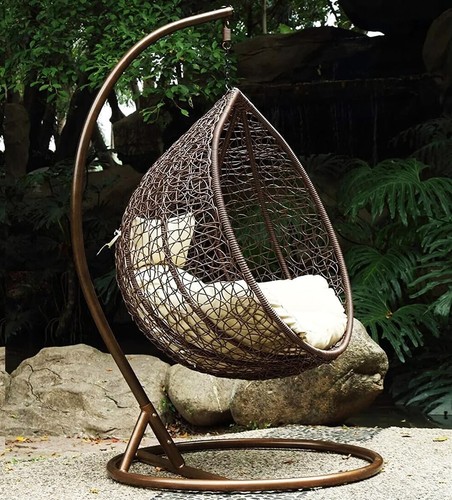 Brown rattan egg - brown,