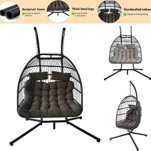 Double hanging egg chair - egg, with