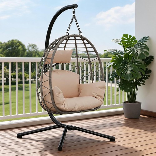 Hanging egg chair with stand - hanging,