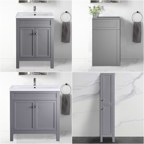 Traditional matt grey bathroom - traditional,