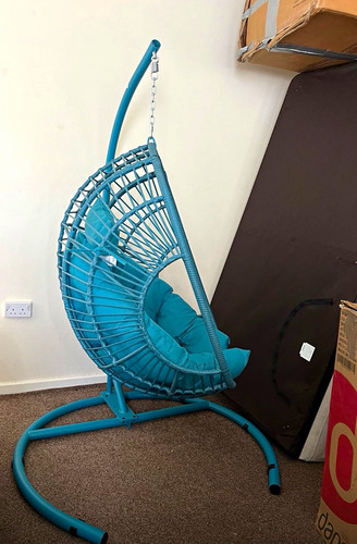 Blue hanging egg - chair, w/