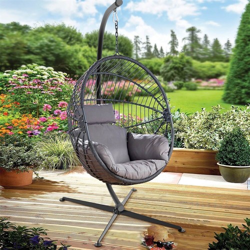 Large rattan hanging egg - hanging,