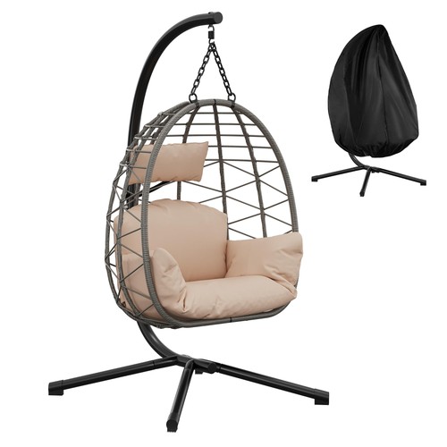 Rattan hanging swing egg - rattan,