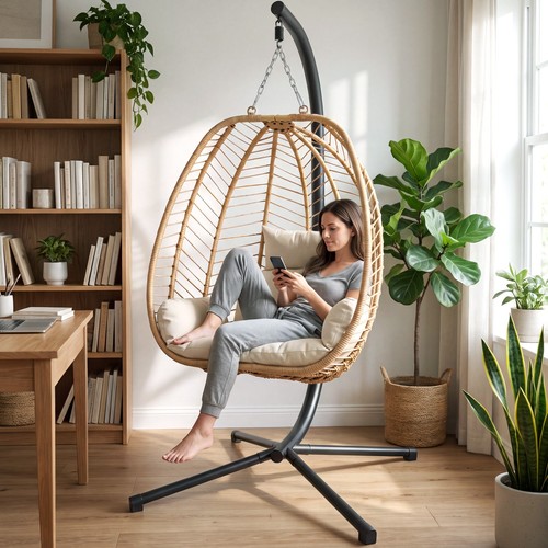 Hanging egg chair with - hanging,
